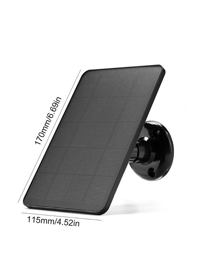 Generic - Solar Panel for Security Camera IP6 Waterproof 360 Degrees Adjustable Continuous Power with 10W 5V Charging Solar Panels with DC5521 Port / 9.8 Ft Charging Cable Fit for Doorbell Monitoring Camera - Image 1