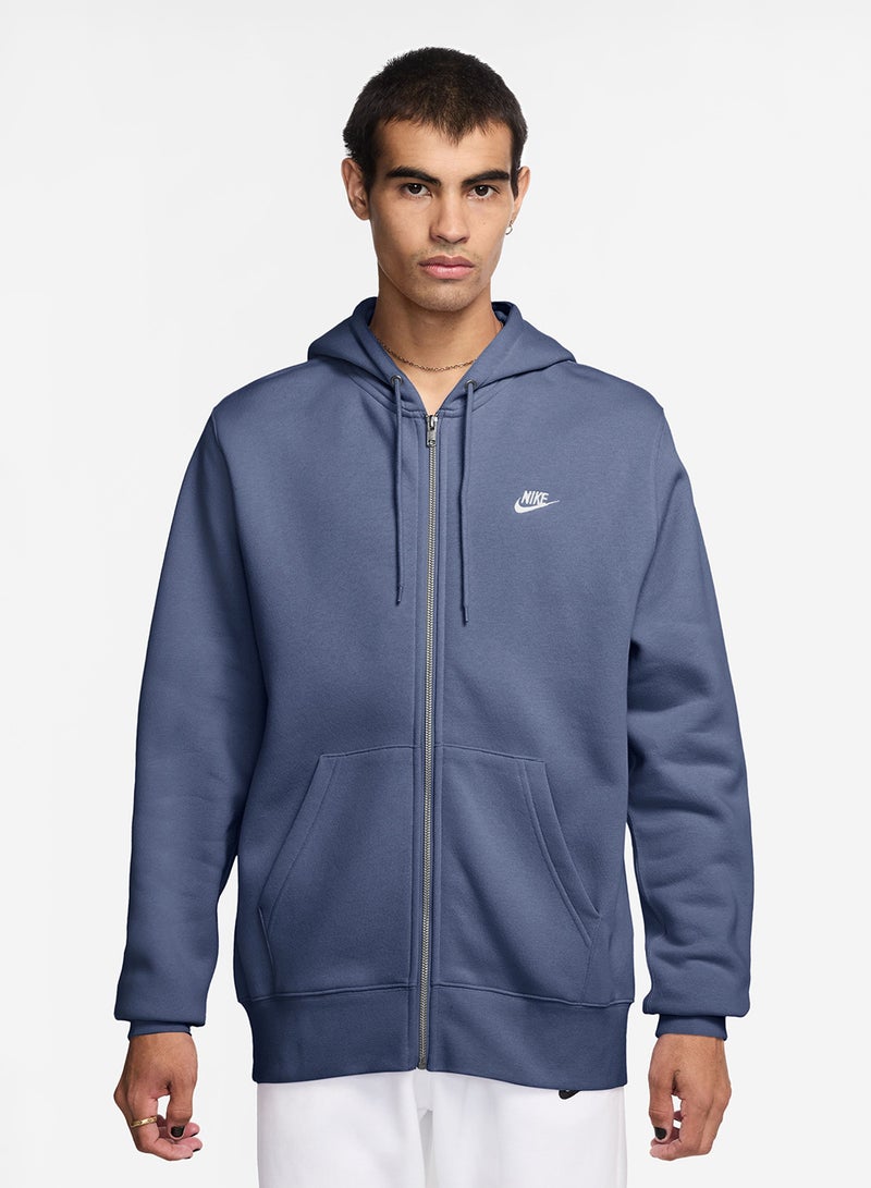 Nike Club Brushed Full-Zip Hoodie - Image 1