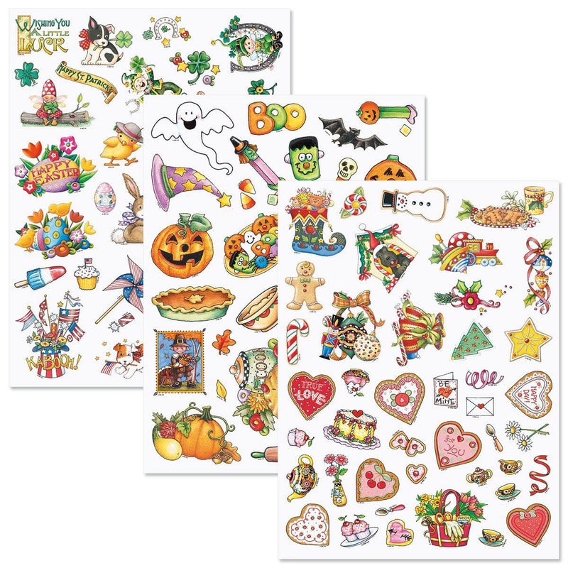 Current Mary Engelbreit YearRound Holidays Sticker Variety Pack 6 Sheets 202 Assorted Stickers for Kids Teachers School Scrapbooking Journals Planners Calendars Crafts Greeting Cards - Image 2