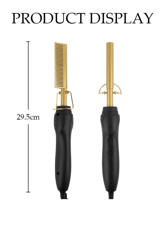 DUNISO Hair Straightener Brush Comb 3 Temperature Modes Fast Heat Straightening Brush with Hot Comb and Led Display Straightening Comb Wet and dry Anti Scald - Image 4