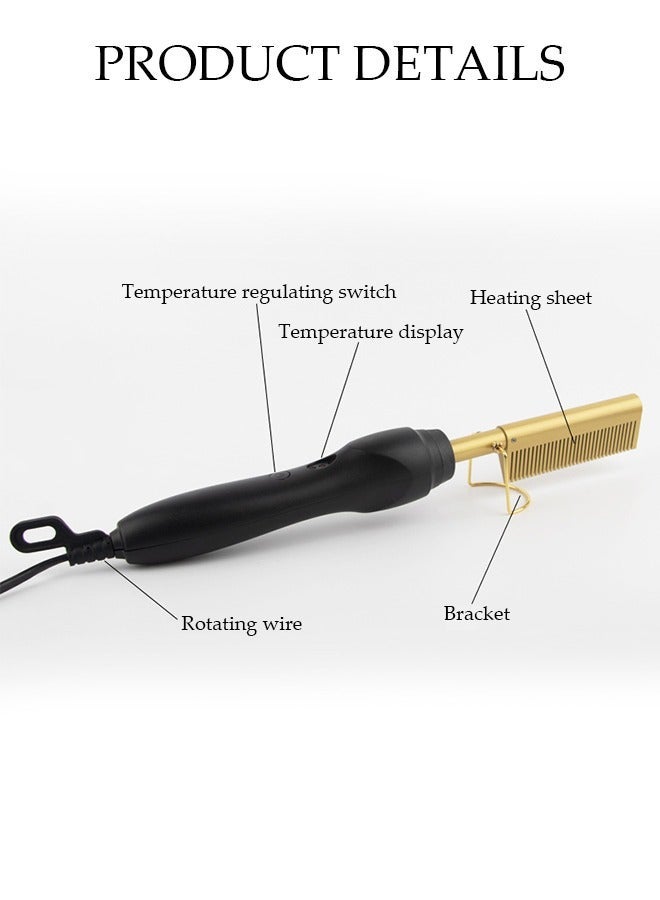DUNISO Hair Straightener Brush Comb 3 Temperature Modes Fast Heat Straightening Brush with Hot Comb and Led Display Straightening Comb Wet and dry Anti Scald - Image 2