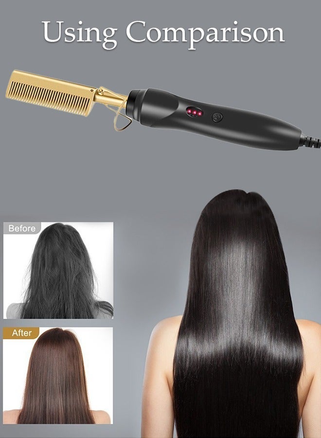 DUNISO Hair Straightener Brush Comb 3 Temperature Modes Fast Heat Straightening Brush with Hot Comb and Led Display Straightening Comb Wet and dry Anti Scald - Image 5