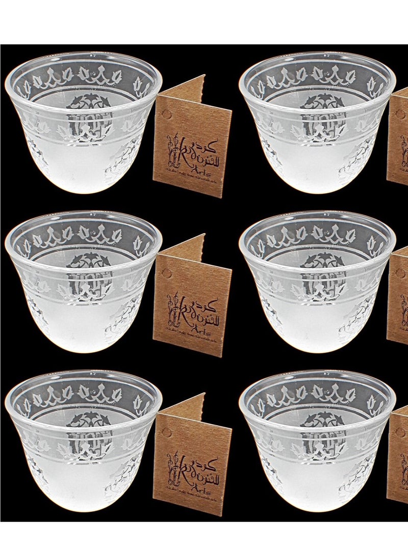 KuduArts Arabic coffee cup glass set of 6 pieces - Image 1