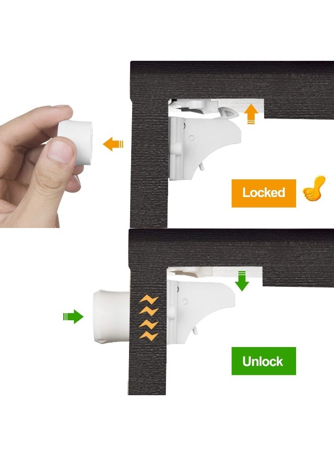 في ماسي 2 Pack Magnetic Cabinet Locks Keys - Extra Stronger Baby Proofing Magnet Drawer Replacement Keys (2) - Image 2