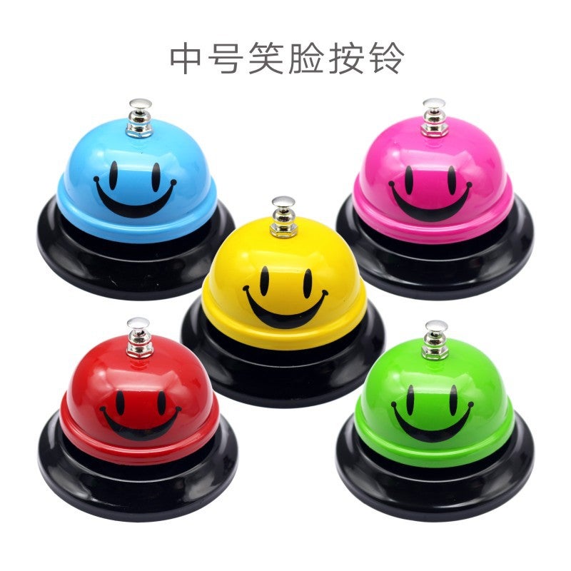 Creative Yellow Smiling Face Ring Bell Mini Bell Fun Call Bell Ring Bell New Summons Bell - Image 3
