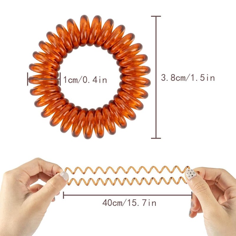 TRKETK 24 Pieces Spiral Hair Elastic, Plastic Spiral Hair Scrunchie Hair Elastics in Spool No Trace for Hair Girls/Women Gift - Image 2