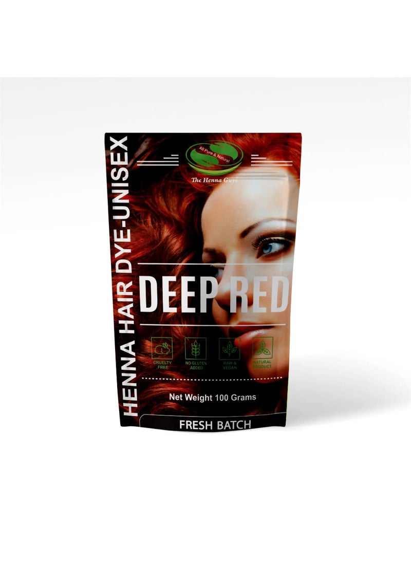 The Henna Guys - 1 Pack Of Deep Red Henna Hair & Beard Color/Dye 100 Grams - Natural Hair Color, Plant-based Hair Dye - The Henna Guys - Image 1