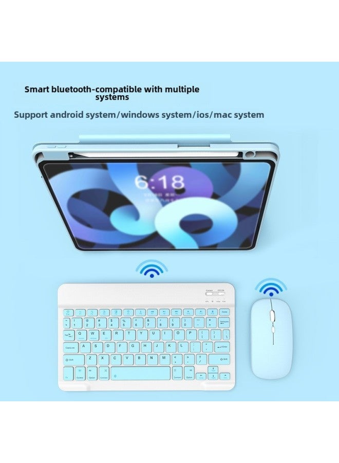 Phablet Wireless Bluetooth Connection Keyboard Mouse Suit Color Hot Sale For IPad Huawei-Color:Light Blue-Product Type:Keyboard + Single-mode Mouse - Image 4
