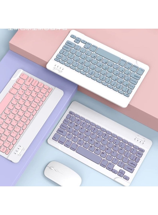 Phablet Wireless Bluetooth Connection Keyboard Mouse Suit Color Hot Sale For IPad Huawei-Color:Light Blue-Product Type:Keyboard + Single-mode Mouse - Image 2