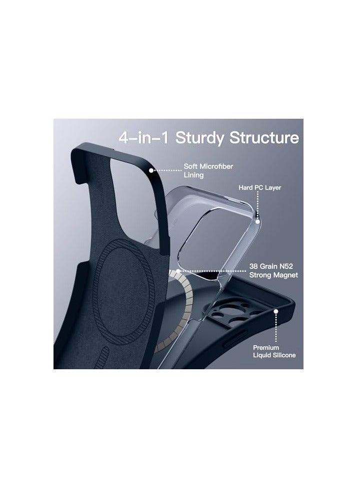 JETech Magnetic Silicone Case for iPhone 15 Plus 6.7-Inch, Compatible with MagSafe, Phone Cover with Camera Lens Full Protection (Black) - Image 4