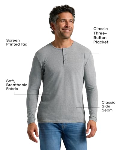 True Classic Long Sleeve Shirts for Men — Mens Long Sleeve Tee-Shirts, Henley Shirts for Men or Waffle-Knit Thermal T-Shirts - Henley - Regular, Pack of 3, Variety, L - Image 3