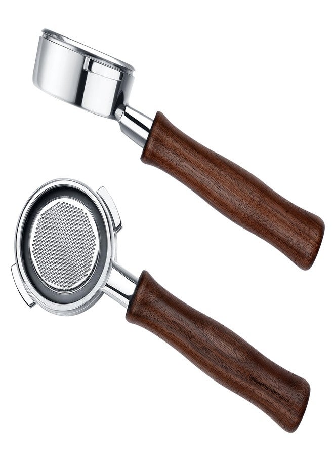 Normcore 58mm Bottomless Portafilter Fits Nuova Simonelli, Espresso Naked Portafilter with 18g Basket, Genuine American Walnut Handle - Image 1