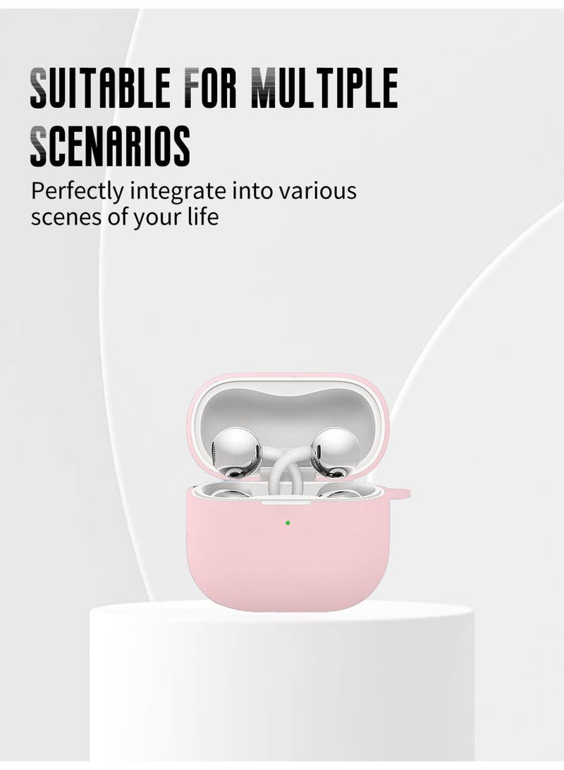 SZOXST Compatible with HUAWEI FreeClip 2 Case Cover, Soft Silicone Shockproof Covers for HUAWEI FreeClip 2 2025 Cases with Keychain and Front LED Visible for Women and Men Pink - Image 3