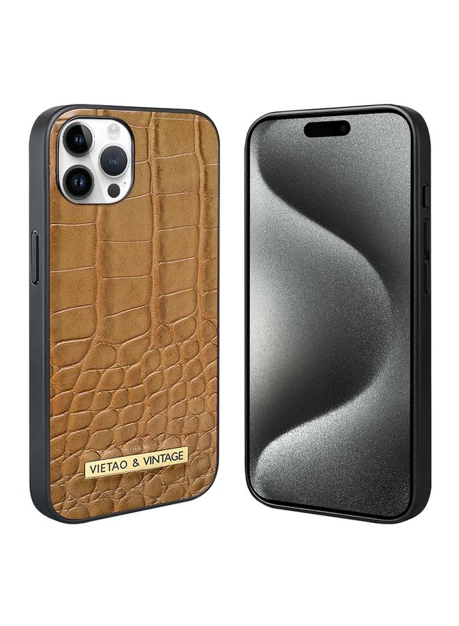 The Bros Case For iPhone 15 Pro Alligator Texture PU Phone Case