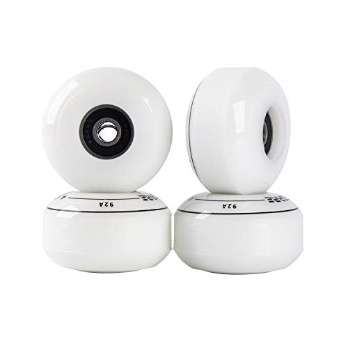 FREEDARE Skateboard Wheels 52mm and Bearings, Spacers Installed 90A Wheels(White,Pack of 4) - Image 3