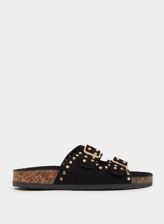 Styli Styli Studded Open Toe Flat Sandals - Image 1