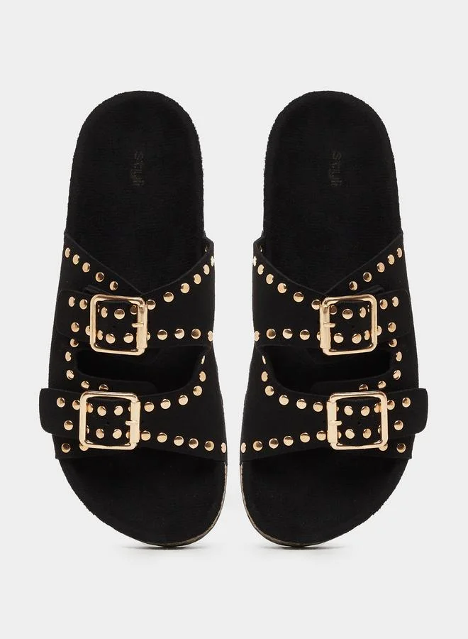 Styli Styli Studded Open Toe Flat Sandals