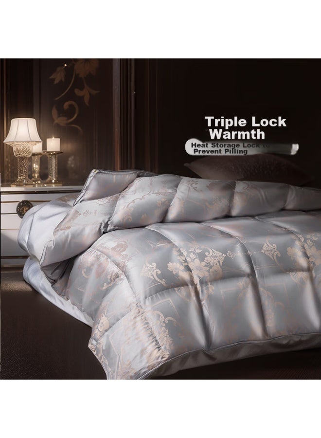 Fuanna Paris 95% Goose Down Comforter For Autumn And Winter, Double-size Thick Winter Duvet, Gray Goose, 1100g Filling, 230*229cm - Image 3