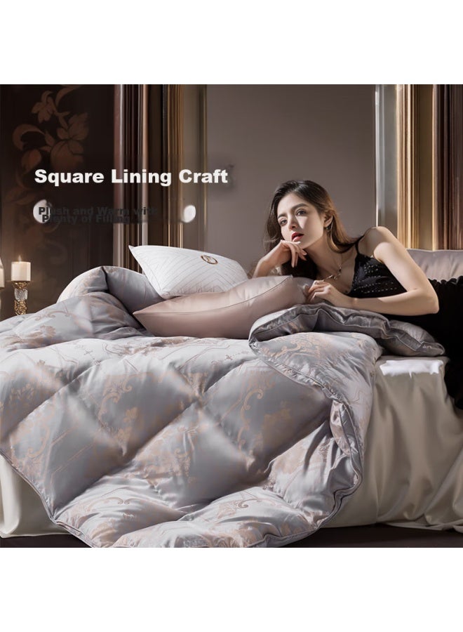 Fuanna Paris 95% Goose Down Comforter For Autumn And Winter, Double-size Thick Winter Duvet, Gray Goose, 1100g Filling, 230*229cm - Image 2