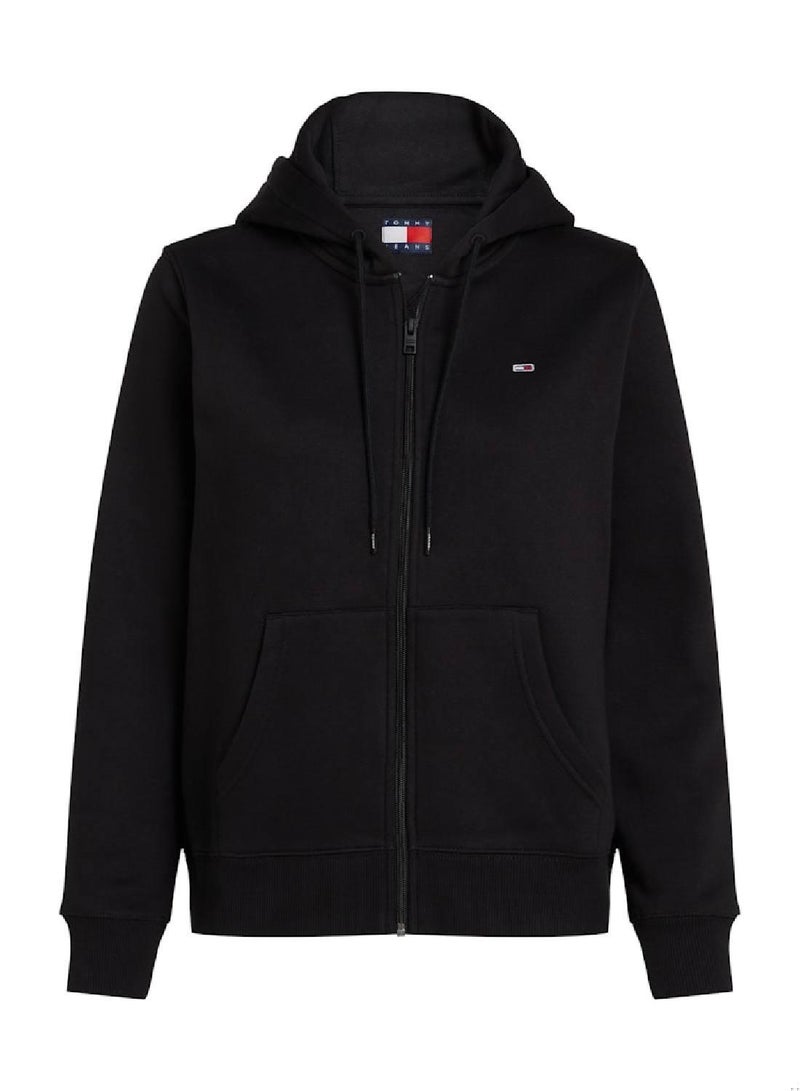TOMMY JEANS Flag Embroidery Fleece Zip-Thru Hoody - Image 5