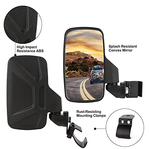 Esploratori UTV Ranger Rear View Mirror And Side Mirrors Set Compatible With 2015-2024 Polaris Ranger 500 570 900 1000 XP Crew Accessories w/Pro-Fit Profiled Tube UTV Center Mirror Accessories - Image 4