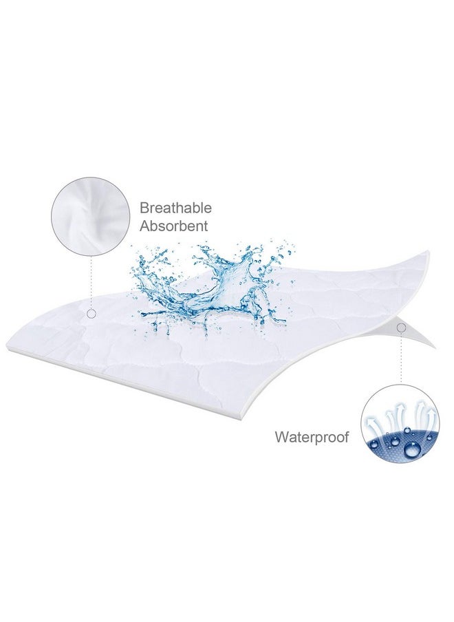 Biloban - Sheet For Pack And Play Quilted Waterproof Protector 2 Pack Premium Mattress Pad Cover 39 X 27 Compatible With Graco Pack N Play Or Other Baby Playard Mattress Portable Mini Crib Gray & White - Image 1