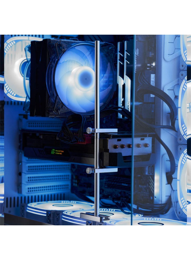 Hanche Aluminum Alloy Graphics Card Bracket Sea View Room Chassis Fan Installation Graphics Card Support Frame Game Graphics Card Jack-Colour:Single Pole 15cm Short Style-black - Image 3