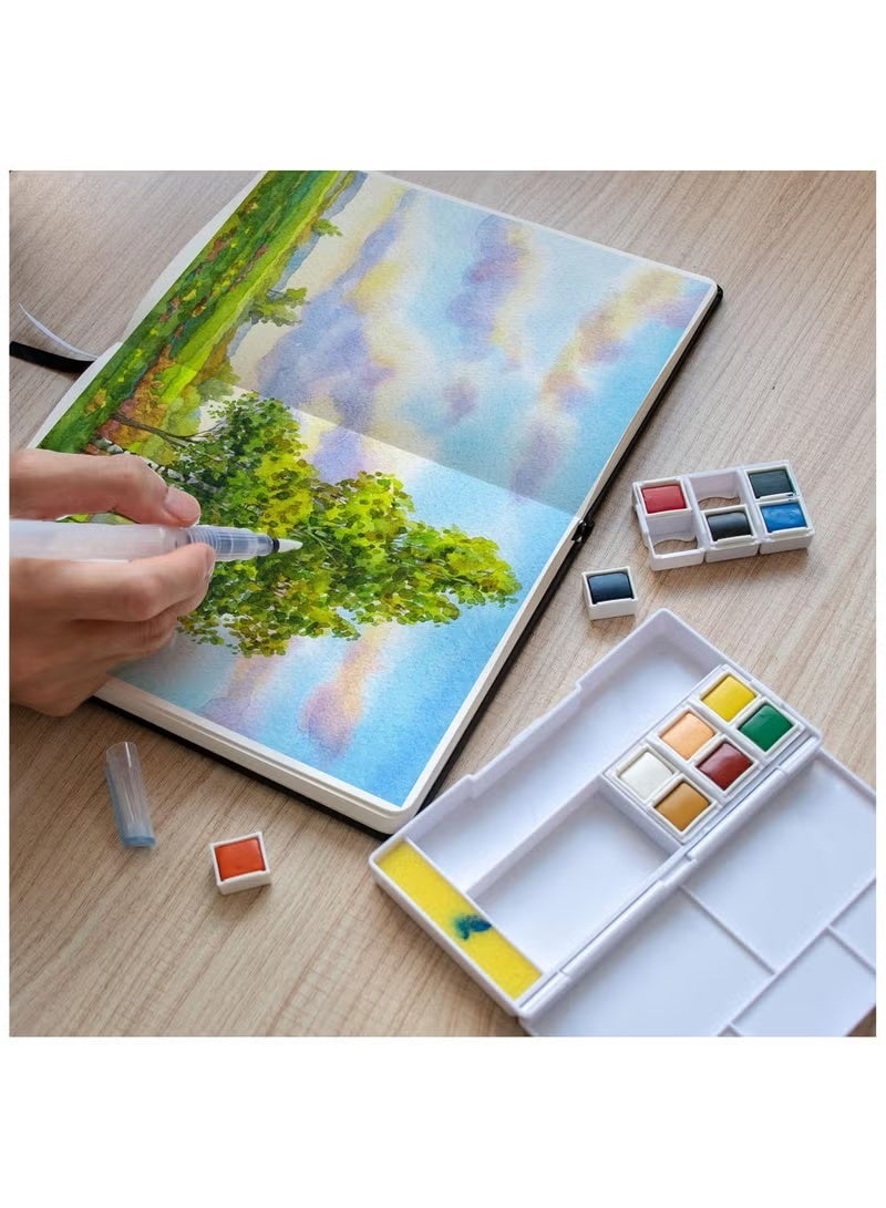 سوبيريور مجموعة ألوان مائية - 24 قطعة مع فرشاة رسم - الوان اكوريل حجر 24 لون - Image 5