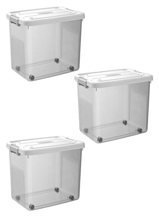 KREPS® Clear Plastic Storage Box/Bins, Container with Latches and Lid, Stackable Storage, Heavy Duty Material (PACK OF - 3, NO.4-18 X 12.5 X 9.5 INCH) - Image 1