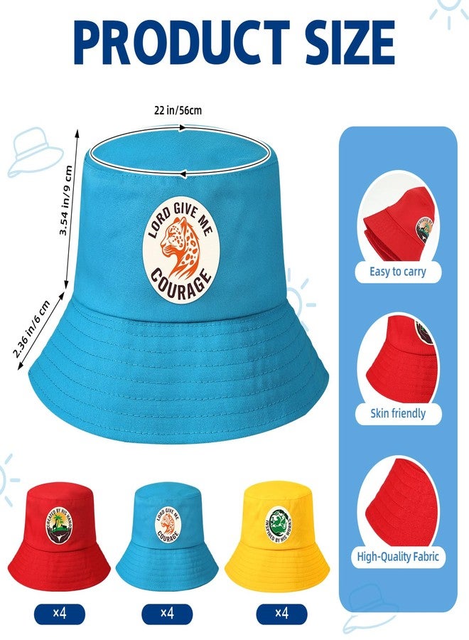 Croloose 12 Pcs African Safari Theme Bucket Hats Gifts Christian Summer Hat Religious Fishing Cap Sunday School Colorful Sun Foldable Travel Hat for Vacation Bible School Supplies - Image 2