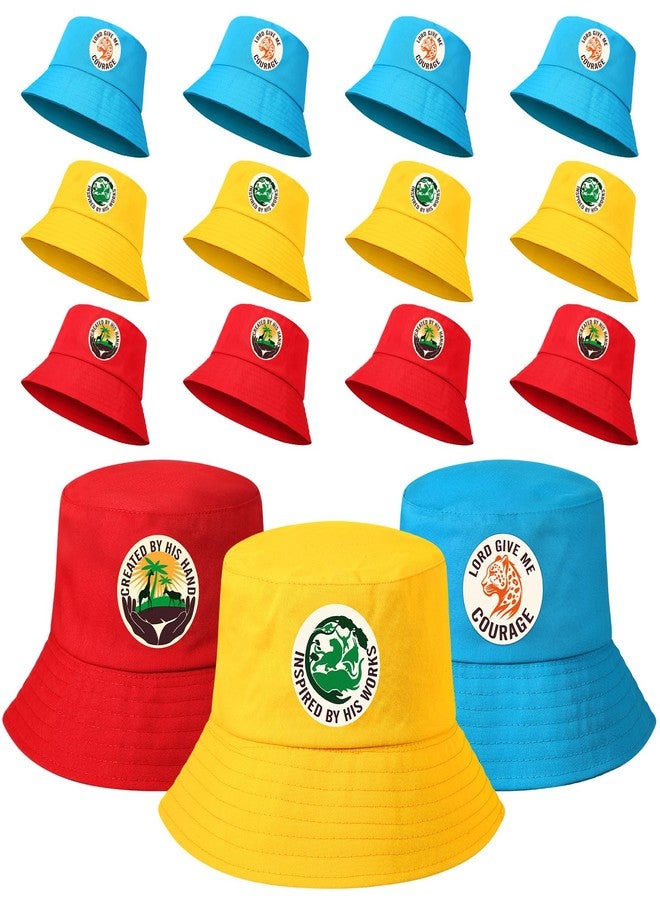 Croloose 12 Pcs African Safari Theme Bucket Hats Gifts Christian Summer Hat Religious Fishing Cap Sunday School Colorful Sun Foldable Travel Hat for Vacation Bible School Supplies - Image 1