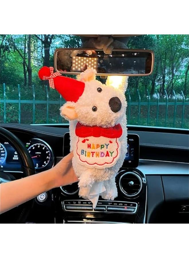 Generic Car Tissue Holder, Zmcn Cute Plush Dog Napkin Cover, Fits 120 Standard Tissue Box, Keeps Car Tidy. - Image 1