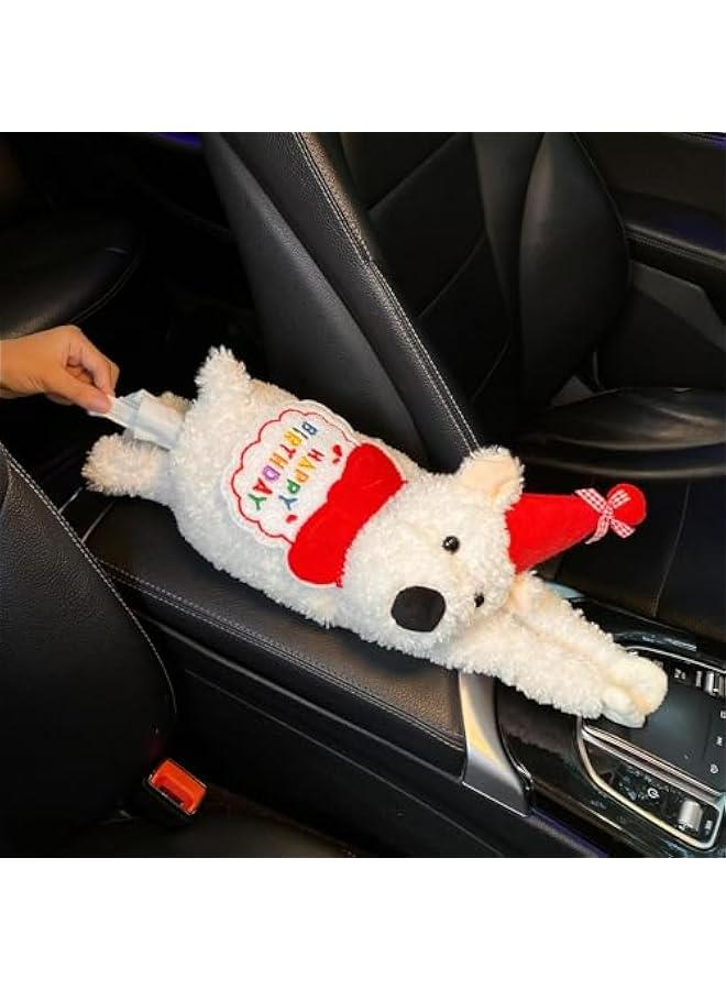 Generic Car Tissue Holder, Zmcn Cute Plush Dog Napkin Cover, Fits 120 Standard Tissue Box, Keeps Car Tidy. - Image 3