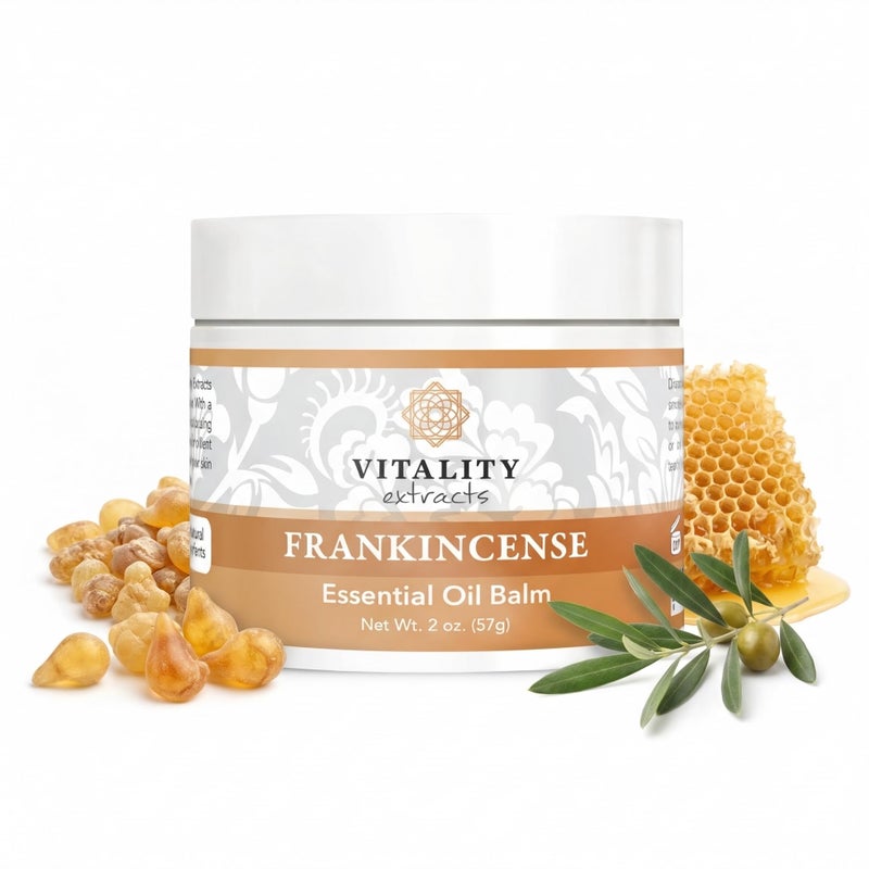 Vitality Extracts Frankincense Balm - 2oz, Boswellia Serrata, Beeswax, Olive Oil, Moisturizer for Dry, Cracked Skin, All Skin Types - Image 1