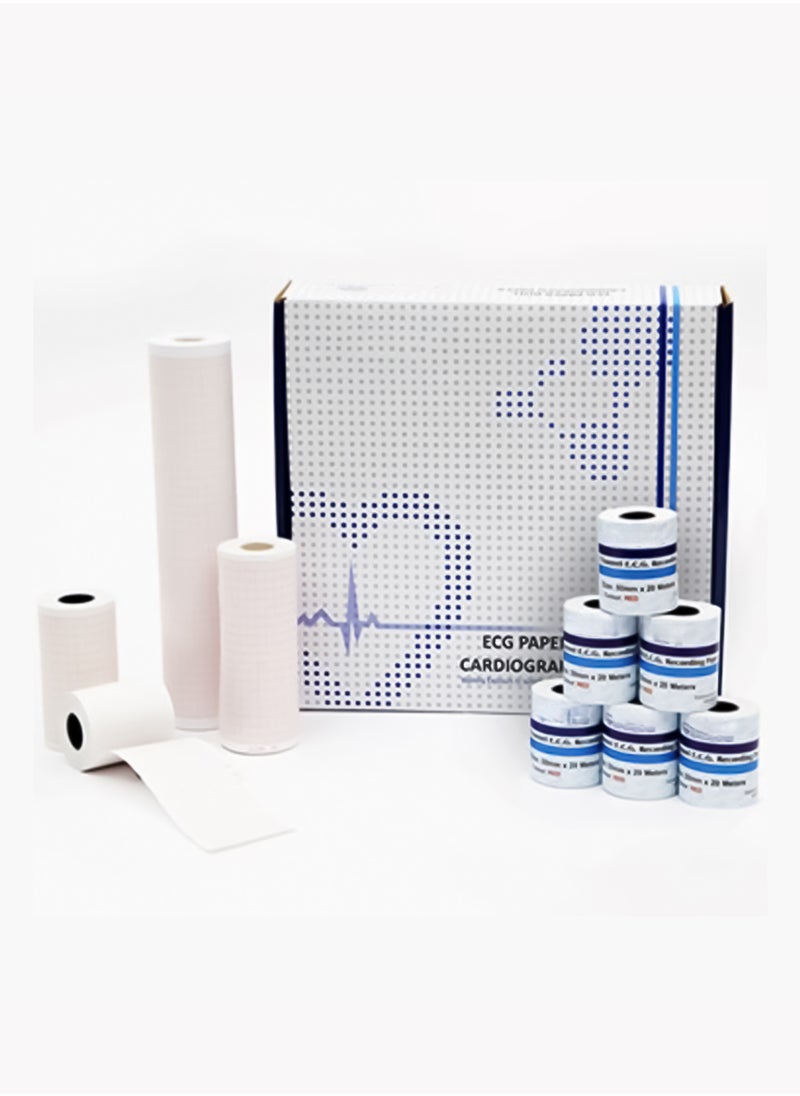 King Mariot ECG Paper Roll | 60mm x 30meters | Cardio Graph Recording Chart Paper | I.D: 16mm | Color: White | Ideal for Medical Recording 