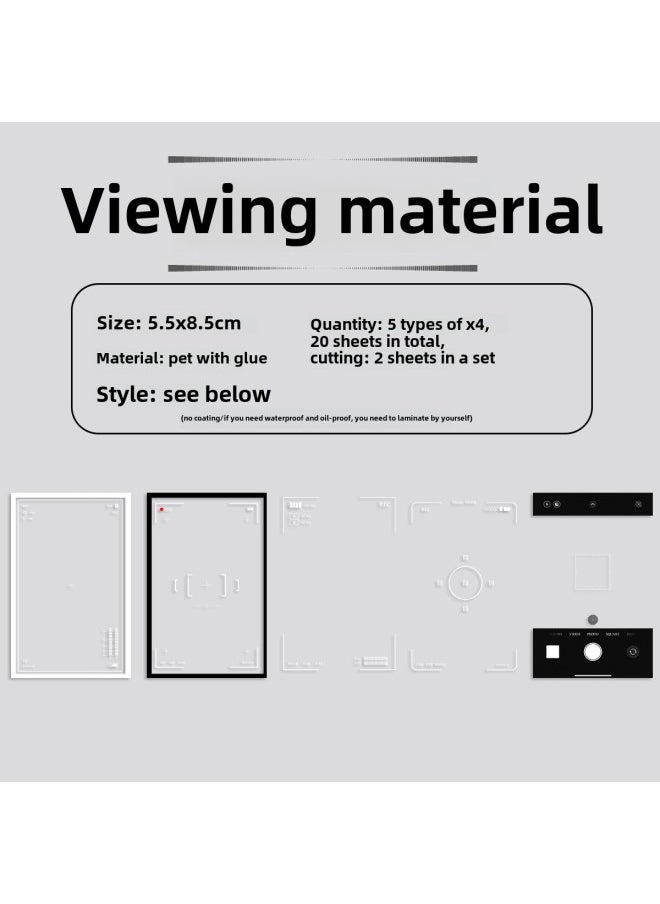 Life Border Pet Hand Account Sticker Retro Photo Frame Landscaping Collage Pain Bag Card Decoration Material Sticker Asahi Special-Color:Viewing Materials-20 Pieces Included  - Image 1