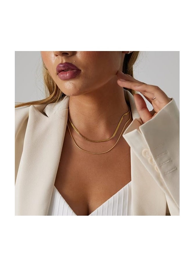 Julia Store 14k Gold Plated Stainless Steel Choker Layered Dainty Necklace  - Image 3