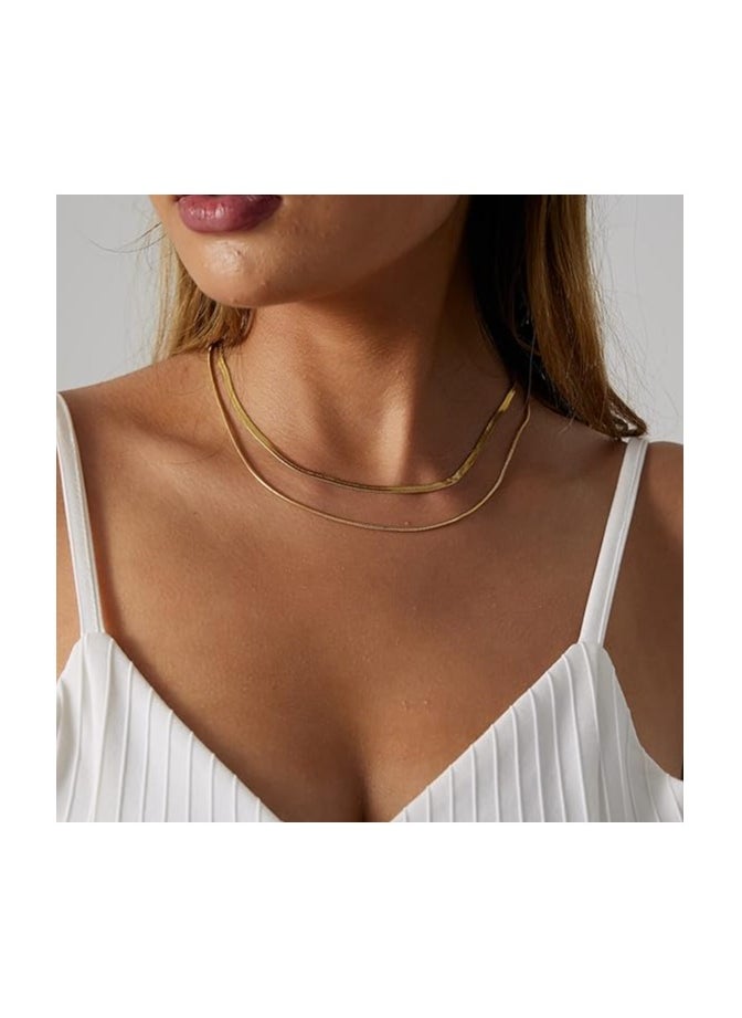 Julia Store 14k Gold Plated Stainless Steel Choker Layered Dainty Necklace  - Image 4