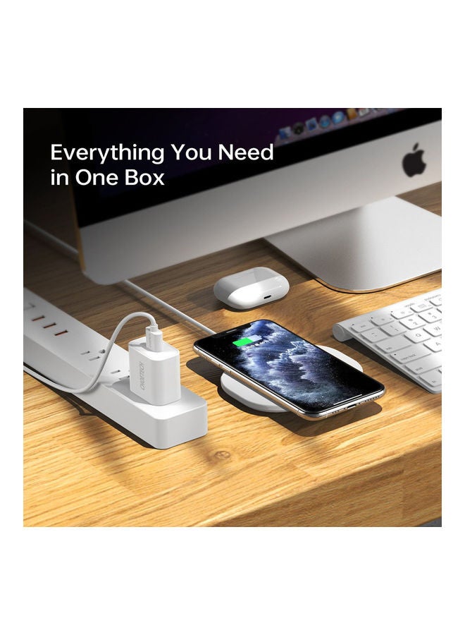 CHOETECH Fast Wireless Charging Pad White - Image 3