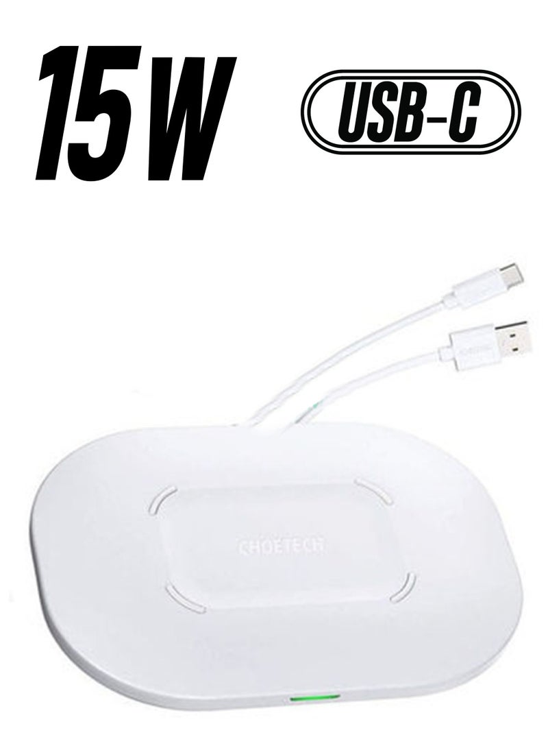 CHOETECH Fast Wireless Charging Pad White - Image 1