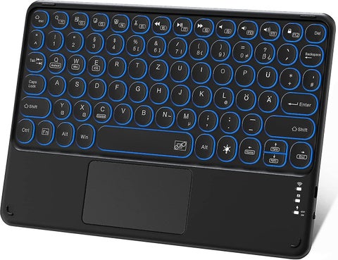 Rechargeable Round Button RGB Bluetooth Keyboard with Touchpad Compatible for Casper Via S40 Tablet