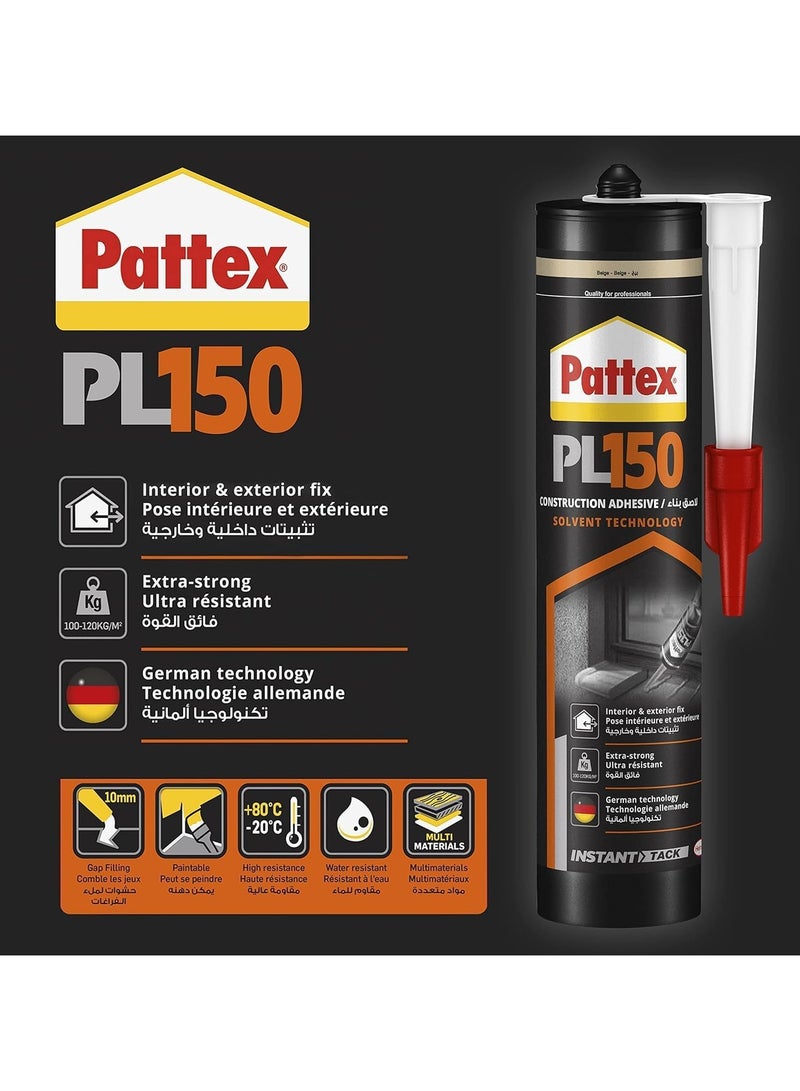 Pattex Patex PL150 Moisture and Heat Resistant Multi-Purpose Adhesive - 380g Cartridge Comes in Pack of 2 - Image 4