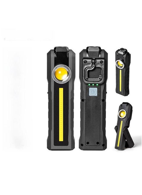 Car Repair Work Light USB Rechargeable Strong Magnet Emergency Outdoor High Brightness Practical Tool ABS Material LED Source (purple light 395 version) round COB work lamp type 1902