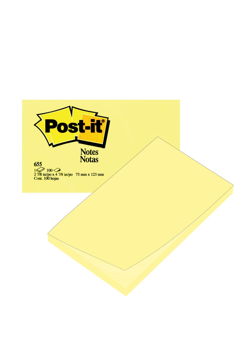 3M Post-it 655 Standard Self Stick Notes Rectangle3 X 5 in100 Notes
