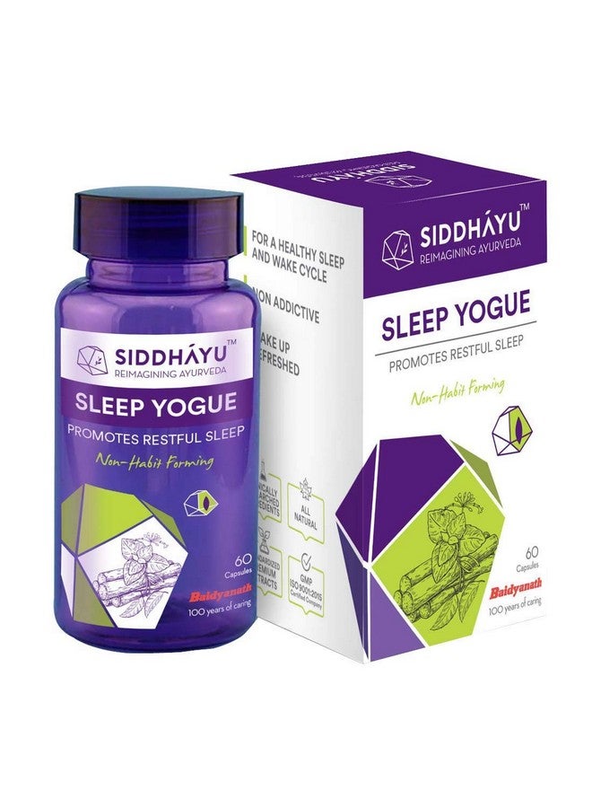Siddhayu Sleep Yogue Capsule for Healthy & Restful Sleep (From the house of Baidyanath), Ayurvedic Sleeping Capsule I 60 Capsules - Image 1