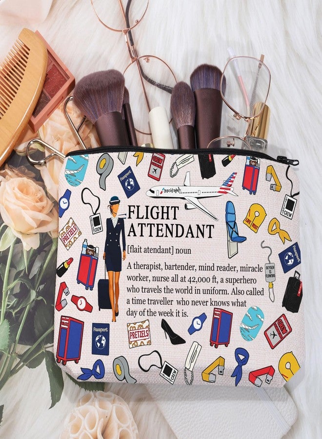 MEIKIUP Flight Attendant Gifts Air Stewardess Cosmetic Travel Bag Stewardess Aviation Makeup Pouch (Flight Attendant noun Bag) - Image 2