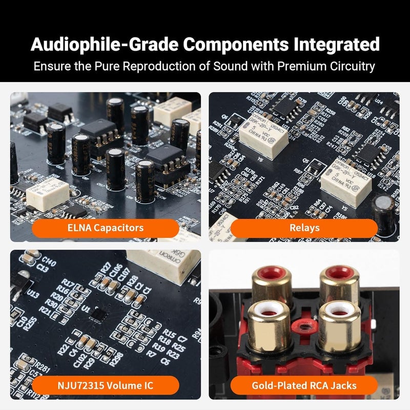 Fosi Audio ZP3 مكبر صوت تمهيدي متوازن للصوت المنزلي، مدخلين RCA ومدخل XLR واحد، مخرجات RCA/XLR ومخرج فرعي، مكبر تمهيدي لإعداد ستيريو ثنائي القنوات و2.1، مكبر تمهيدي مع مرشح تمرير عالي HPF والتحكم في النغمة. - Image 4