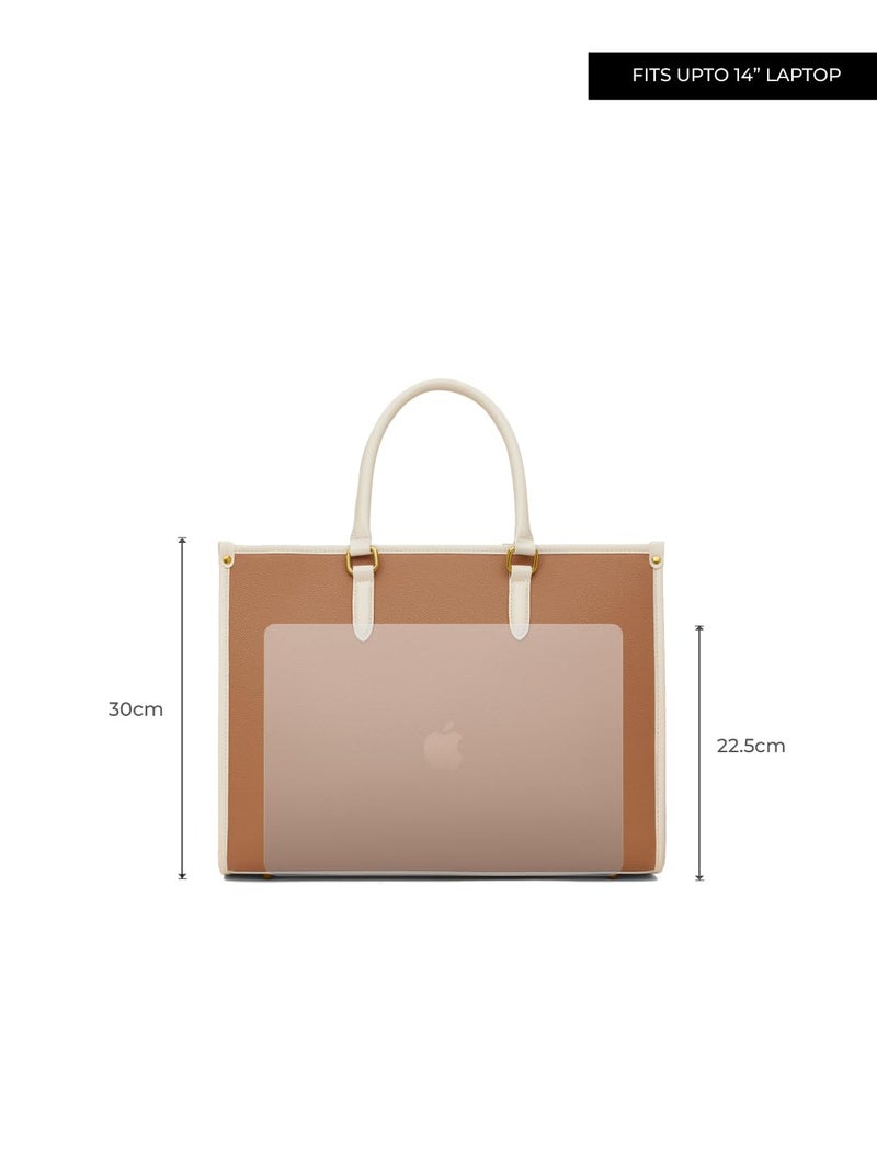 Miraggio Denice 2.0 Laptop Tote Bag For Women With Adjustable & Detachable Strap | Fits Upto 14 Inch Laptop | Office Bag For Women Stylish - Image 2