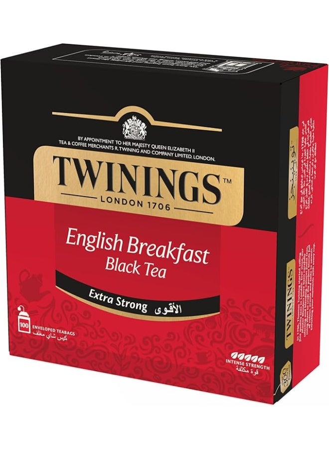 تويننجز كيس شاي من تواينينجز أسود بنكهة الفطور الإنجليزي القوي، عبوة 100 كيس - Image 2