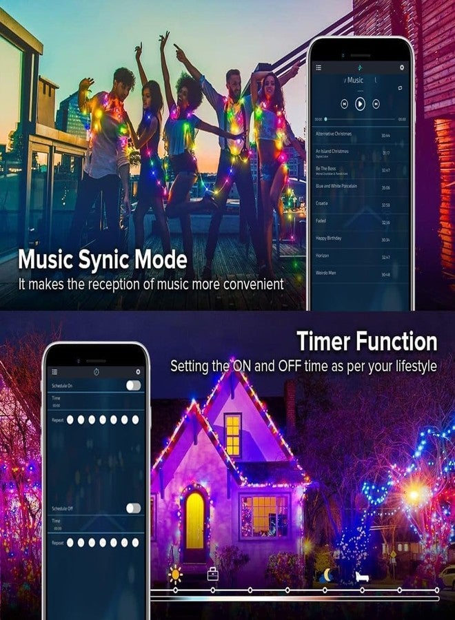 TECPHILE Smart Fairy String Lights 10 Meter, 100 LED USB Rice Light with Bluetooth App & Remote Control, RGB Color Changing, Music Sync, Dimmable Decorative Light for Home, Diwali - Image 5